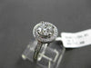 ESTATE .99CT DIAMOND 18K WHITE GOLD HALO 3D SOLITAIRE ENGAGEMENT RING AMAZING!