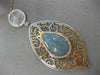 LARGE 1.2CT DIAMOND & AGATE & AQAUMARINE 14K WHITE & ROSE GOLD FILIGREE NECKLACE
