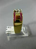 ANTIQUE .47CT DIAMOND & AAA RUBY 14K WHITE & YELLOW GOLD 3D COCKTAIL RING #18761