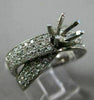 ESTATE WIDE .75CT DIAMOND 14K WHITE GOLD 3D MULTI ROW SEMI MOUNT ENGAGEMENT RING