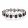 ESTATE 15.08CT DIAMOND & AAA RUBY 18K WHITE GOLD 3D CLASSIC HALO TENNIS BRACELET