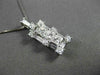 ESTATE 1.15CT MULTIPLE CUT DIAMOND 18KT WHITE GOLD RECTANGULAR FLOATING PENDANT