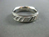 ESTATE WIDE 14KT SOLID WHITE GOLD RIDGE DESIGN MENS WEDDING RING HANDSOME #1218