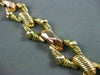 ANTIQUE WIDE 14KT YELLOW & ROSE GOLD OPEN DIAMOND CUT LINK BRACELET CUTE! #22602