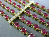 ESTATE WIDE 26.91CT DIAMOND & RUBY 14KT YELLOW GOLD 3D MULTI ROW TENNIS BRACELET