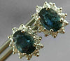 ESTATE 2.36CT DIAMOND & AAA SAPPHIRE 14KT WHITE GOLD FLOWER STUD EARRINGS #26438