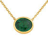 2.07CT AAA TSAVORITE 14KT YELLOW GOLD CLASSIC OVAL SOLIATIRE BEZEL LOVE NECKLACE