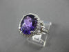 ESTATE LARGE 2.88CTW DIAMOND & AAA AMETHYST 14KT WHITE GOLD 3D FILIGREE RING