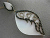 ESTATE 1.28CT BLACK DIAMOND & WHITE AGATE 14K ROSE GOLD MULTI HEART LEAF PENDANT
