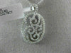 ESTATE LARGE .78CT DIAMOND 18K WHITE GOLD 3D OPEN OVAL FILIGREE FLOATING PENDANT