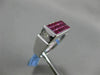 ESTATE 2.88CT DIAMOND & AAA RUBY 18KT WHITE GOLD 3D ETOILE RECTANGULAR MENS RING