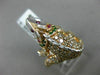 1.34CT FANCY COLOR DIAMOND & MULTI COLOR GEM 18KT WHITE & ROSE GOLD IGUANA RING