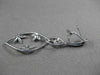 ESTATE LARGE .96CT DIAMOND 18KT WHITE GOLD FLORAL FILIGREE OPEN LEAF EARRINGS