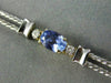 ESTATE 1.15CT DIAMOND & AAA TANZANITE 14KT TWO TONE GOLD 3 STONE ROPE BRACELET