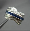 ESTATE WIDE 1.15CT DIAMOND & AAA SAPPHIRE 14KT WHITE GOLD INFINITY RING STUNNING