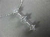 ESTATE LARGE .65CT DIAMOND 14K WHITE GOLD 3 STONE SQUARE FLOATING PENDANT #18527
