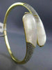 ESTATE WIDE 2.0CT DIAMOND & AAA WHITE QUARTZ 14KT YELLOW GOLD CRISS CROSS BANGLE