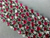 ESTATE EXTRA WIDE 38.47CT DIAMOND RUBY 18KT WHITE GOLD 3D ETOILE TENNIS BRACELET