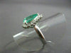 ESTATE LARGE 2.10CT DIAMOND & AAA COLOMBIAN EMERALD PLATINUM ENGAGEMENT RING