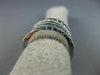 ESTATE LARGE 2.14CT DIAMOND & SAPPHIRE 14KT WHITE GOLD MULTI ROW COCKTAIL RING
