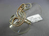 ESTATE LARGE .85CT DIAMOND 18K WHITE & ROSE GOLD DOUBLE ROW MULTI SWIRL FUN RING