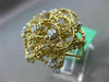 ESTATE EXTRA LARGE .23CT DIAMOND 18KT TWO TONE GOLD 3D HANDCRAFTED FLOWER RING