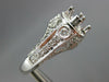 ESTATE LARGE .57CT DIAMOND 18KT WHITE GOLD FILIGREE SEMI MOUNT ENGAGEMENT RING