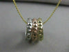 ESTATE 14KT WHITE & YELLOW & ROSE GOLD  ROUND FILIGREE PENDANT & CHAIN #21381
