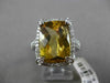 ESTATE LARGE 6.50CT DIAMOND & AAA CITRINE 14KT WHITE GOLD 3D FILIGREE HALO RING