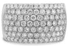ESTATE LARGE 1.95CT DIAMOND 18KT WHITE GOLD 7 ROW WEDDING ANNIVERSARY LOVE RING