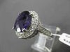 ESTATE LARGE 5.22CT DIAMOND & AAA AMETHYST 14KT WHITE GOLD 3D OVAL FILIGREE RING