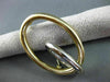 ESTATE LARGE 14KT WHITE & YELLOW GOLD OVAL ABSTRACT BROOCH PIN BEAUTIFUL! #22513