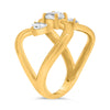 LARGE .64CT DIAMOND 14K YELLOW GOLD PEAR SHAPE EMERALD CUT INFINFINITY LOVE RING