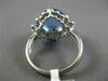 ESTATE 5.50CT DIAMOND & AAA BLUE TOPAZ 14KT WHITE GOLD FILIGREE FLOWER FUN RING