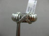 ESTATE WIDE .31CT ROUND DIAMOND 18K WHITE GOLD 3D FLEXIBLE SHINY X LOVE RING VVS