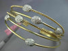 ESTATE WIDE 1.12CT DIAMOND 14KT TRI COLOR GOLD OVAL CLUSTER ROPE BANGLE BRACELET