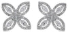 1.14CT DIAMOND 18KT WHITE GOLD ROUND & MARQUISE 4 LEAF CLOVER LOVE STUD EARRINGS