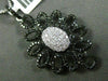 ESTATE LARGE 1.33CT DIAMOND 14KT WHITE GOLD ELONGATED FLOWER FLOATING PENDANT
