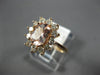 ESTATE 1.75CT DIAMOND & AAA MORGANITE 14KT ROSE GOLD 3D OVAL FLOWER LOVE RING