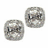 ESTATE .12CT DIAMOND 18KT WHITE GOLD 3D ROUND & SQUARE CLASSIC JACKET EARRINGS