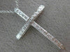 ESTATE LARGE .35CT ROUND DIAMOND 18KT WHITE GOLD 3D CLASSIC CROSS PENDANT #1140