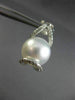 ESTATE LARGE .4CT DIAMOND & AAA SOUTH SEA PEARLS 18K WHITE GOLD HANGING EARRINGS
