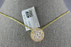 LARGE 1.0CT DIAMOND 18KT YELLOW GOLD CLUSTER FLOWER INVISIBLE FLOATING PENDANT