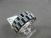 ESTATE WIDE 1.98CT DIAMOND & SAPPHIRE 14KT WHITE GOLD MILGRAIN ANNIVERSARY RING