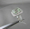 ESTATE WIDE SQUARE AAA GREEN AMETHYST & DIAMOND 7.15CTW 14KT WHITE GOLD RING
