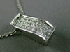 ESTATE .50CT DIAMOND 14KT WHITE GOLD 3D INVISIBLE PRINCESS WAVE PENDANT #14792
