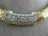 ESTATE WIDE 1.65CT DIAMOND 18KT TRI COLOR GOLD GRADUATING BAMBOO NECKLACE #21430