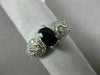 ANTIQUE 1.50CT DIAMOND & AAA OVAL SAPPHIRE 14KT WHITE GOLD HEART ENGAGEMENT RING