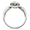 ESTATE .68CT DIAMOND 18KT WHITE GOLD 3D CLUSTER HALO SEMI ETERNITY PROMISE RING