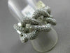ESTATE WIDE 3.0CT DIAMOND 14KT WHITE GOLD 3D HANDCRAFTED FLEXIBLE LOVE KNOT RING